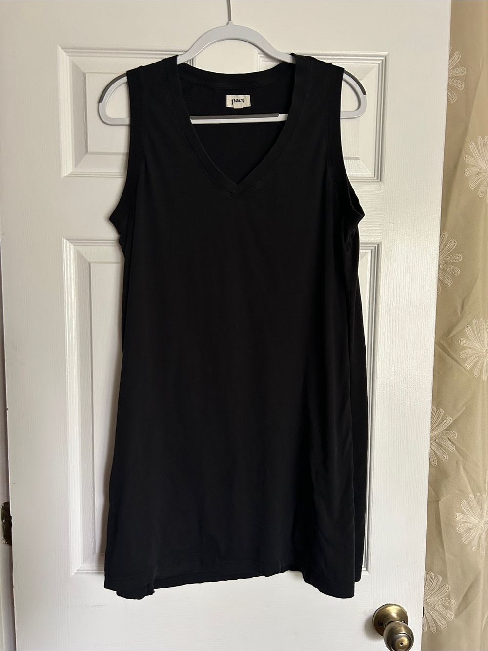 Pact Black V-Neck Sleeveless Tunic Dress